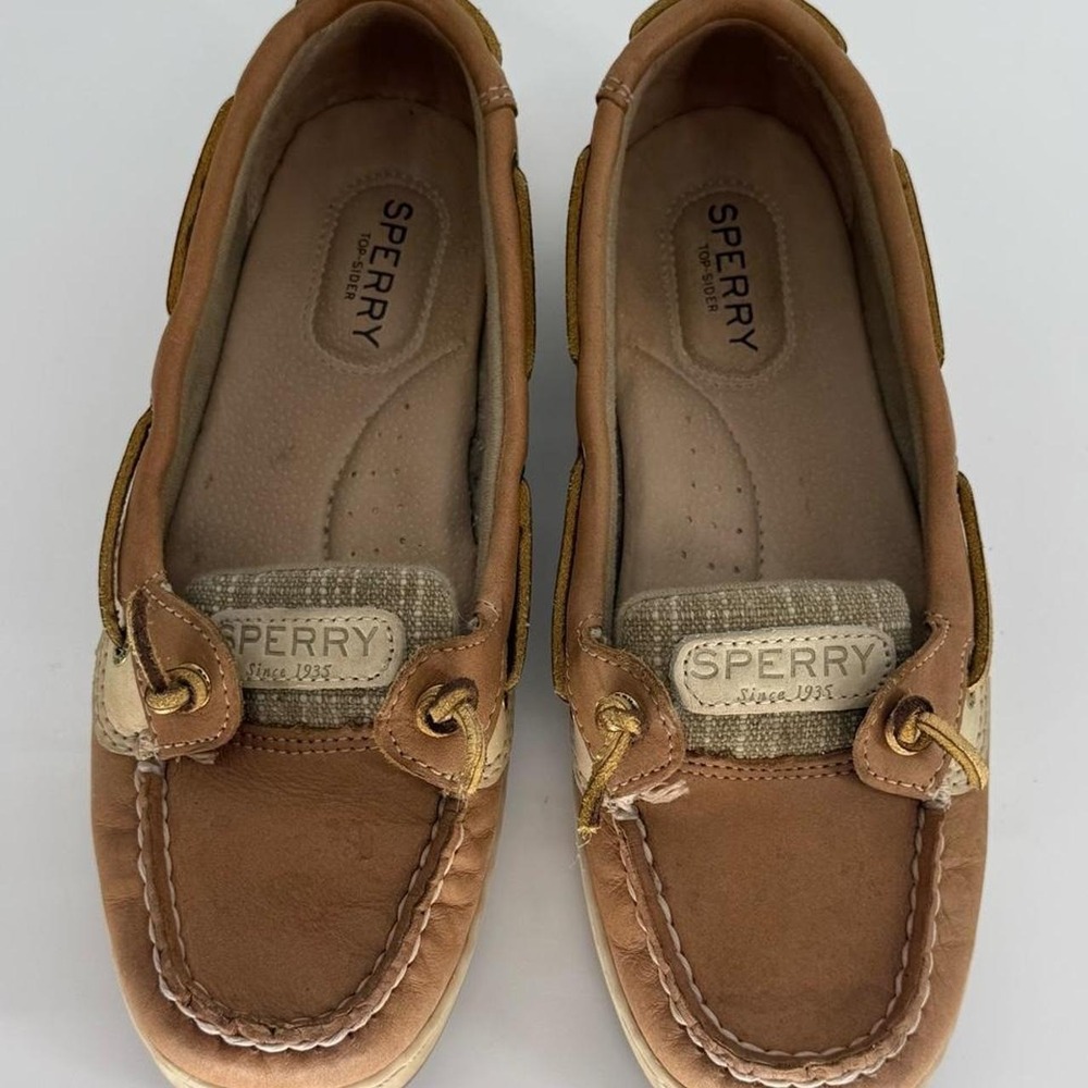 Sperry Top-Sider Brown & Tan Leather Boat Shoes women's size 6 STS97422 model #